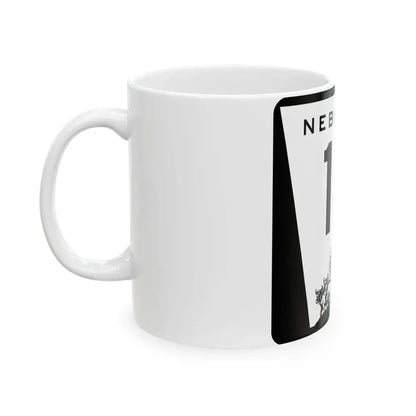 N-14 (Nebraska) (Road Sign) White Coffee Mug - Go Mug Yourself
