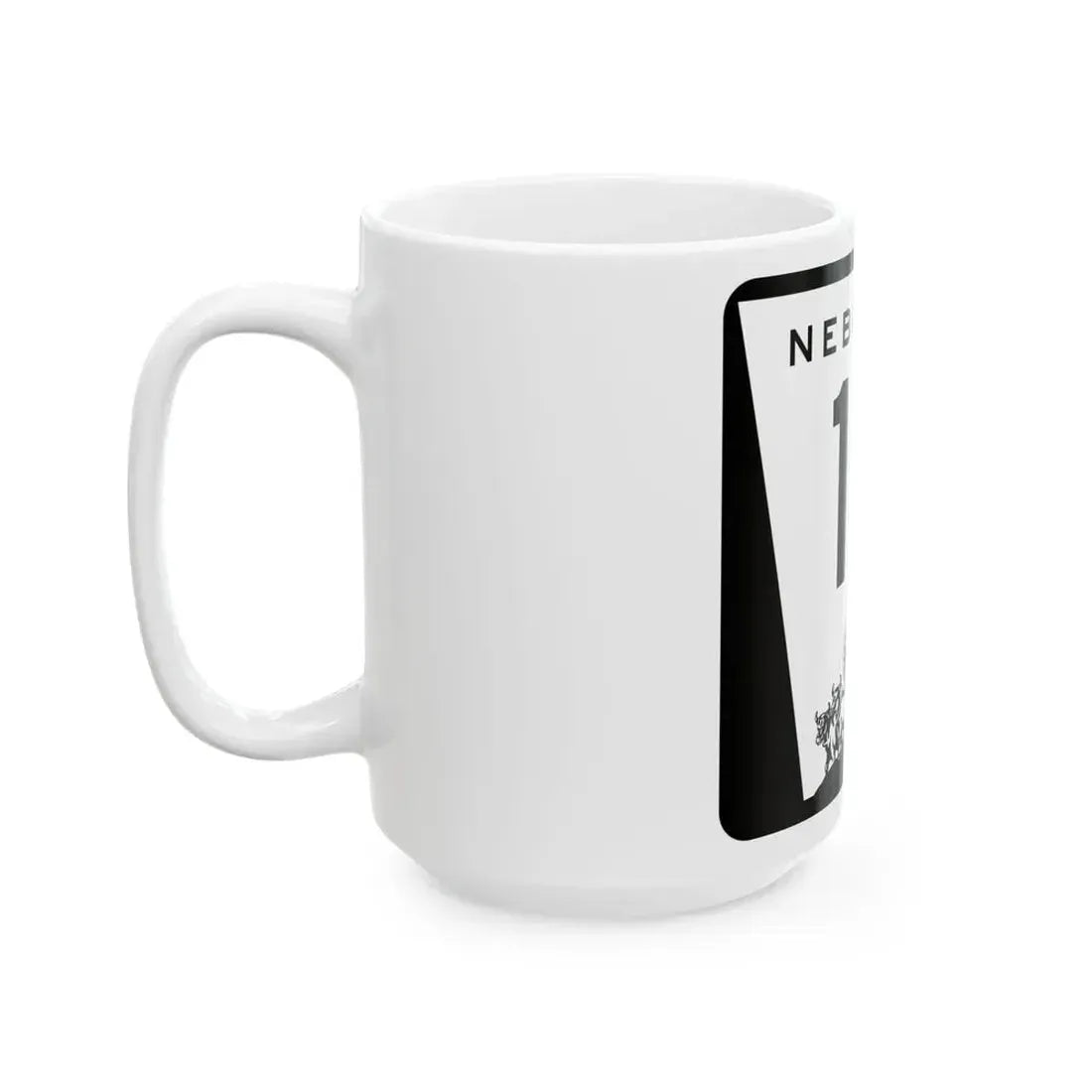 N-14 (Nebraska) (Road Sign) White Coffee Mug - Go Mug Yourself
