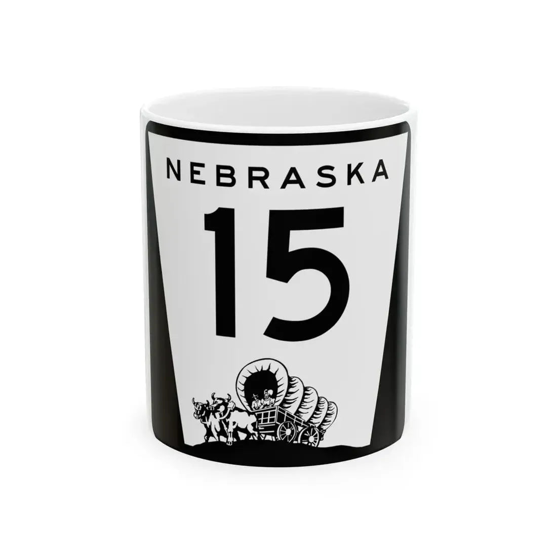 N-15 (Nebraska) (Road Sign) White Coffee Mug 11oz - Go Mug Yourself