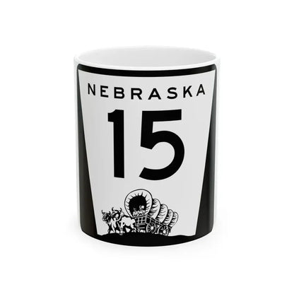 N-15 (Nebraska) (Road Sign) White Coffee Mug 11oz - Go Mug Yourself