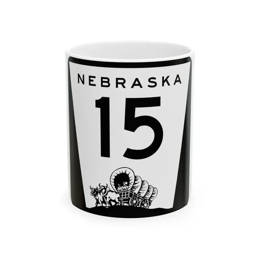 N-15 (Nebraska) (Road Sign) White Coffee Mug 11oz - Go Mug Yourself