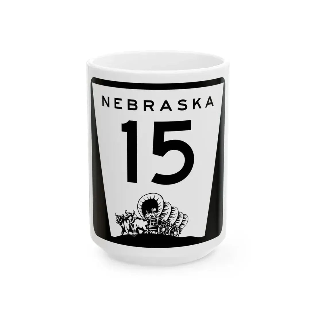 N-15 (Nebraska) (Road Sign) White Coffee Mug 15oz - Go Mug Yourself