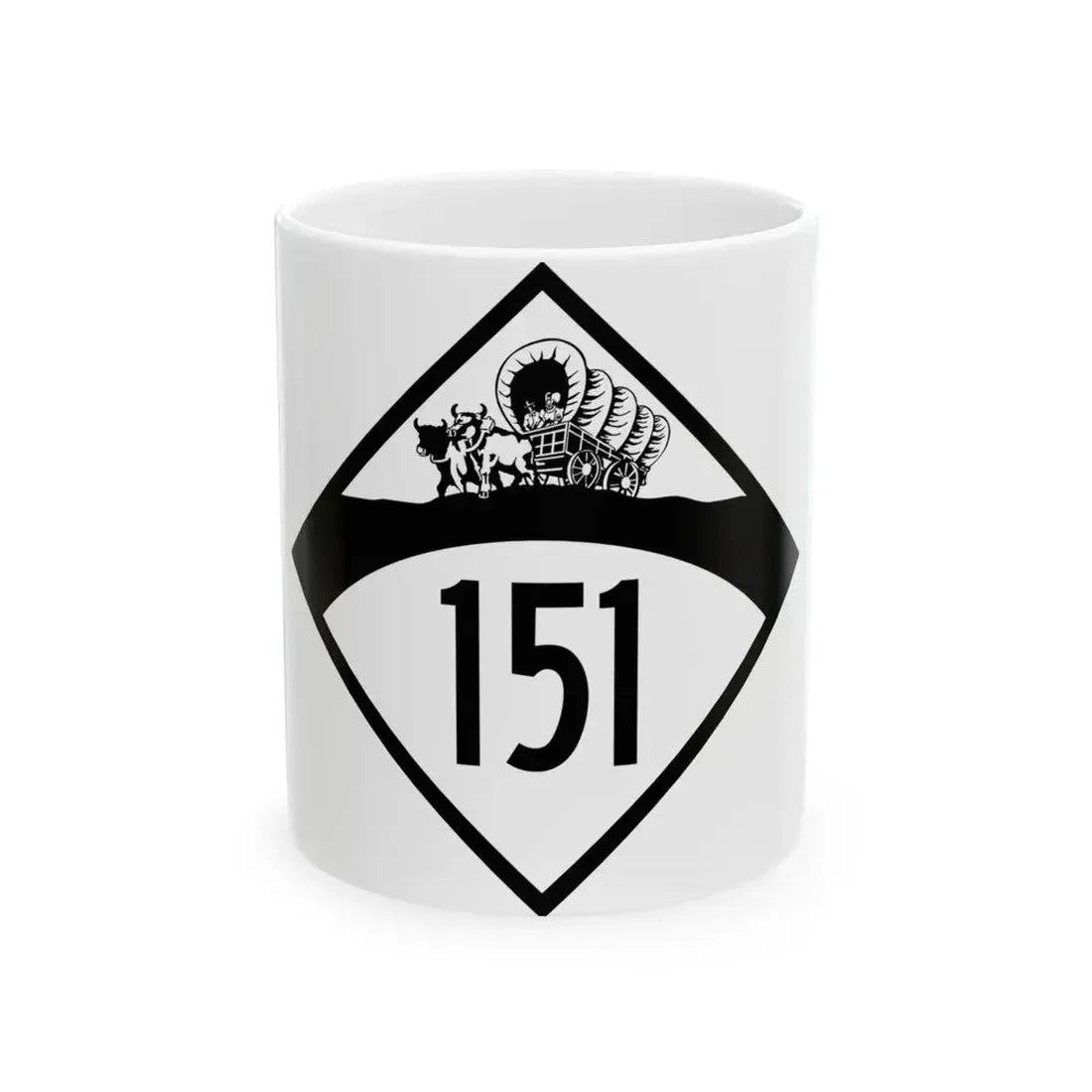 N-151 1950 (Nebraska) (Road Sign) White Coffee Mug 11oz - Go Mug Yourself