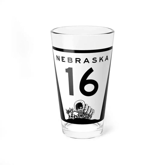 N-16 (Nebraska) (Road Sign) Pint Glass 16oz 16oz - Go Mug Yourself