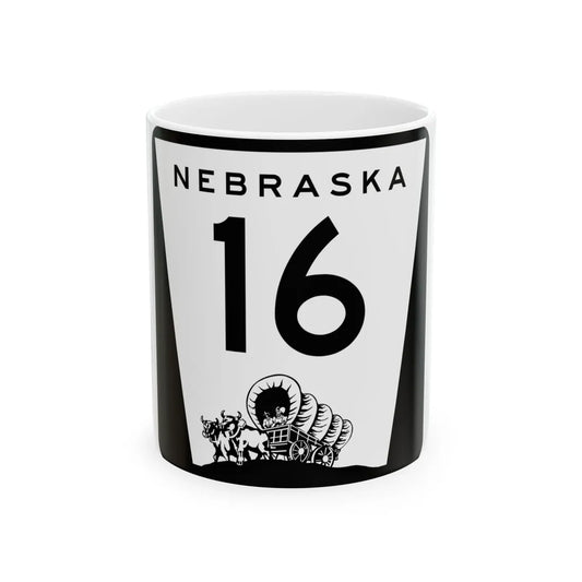 N-16 (Nebraska) (Road Sign) White Coffee Mug 11oz - Go Mug Yourself