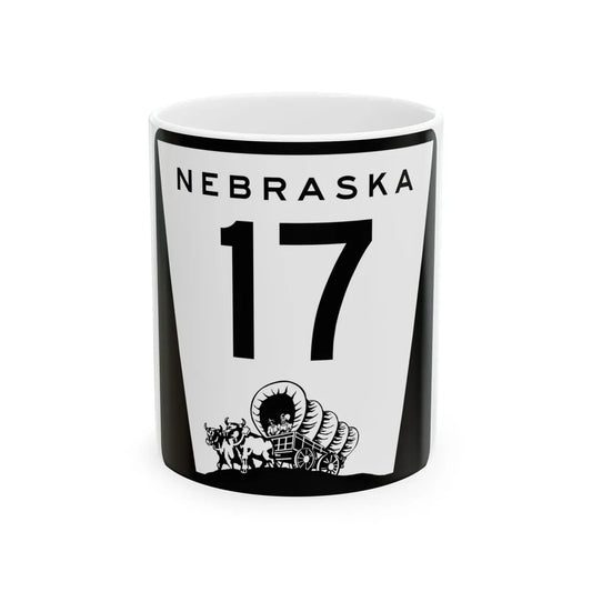N-17 (Nebraska) (Road Sign) White Coffee Mug 11oz - Go Mug Yourself