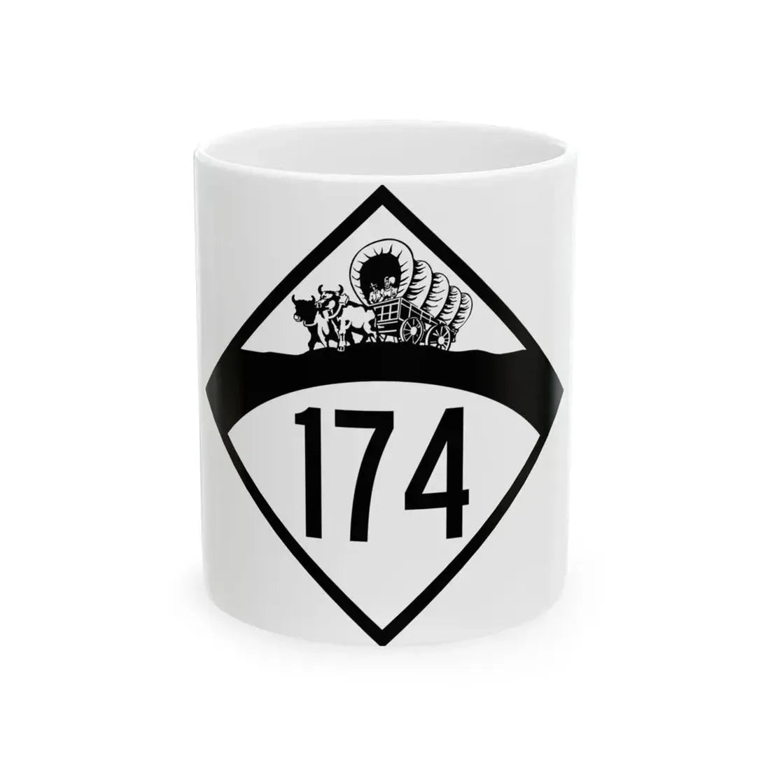 N-174 1950 (Nebraska) (Road Sign) White Coffee Mug 11oz - Go Mug Yourself