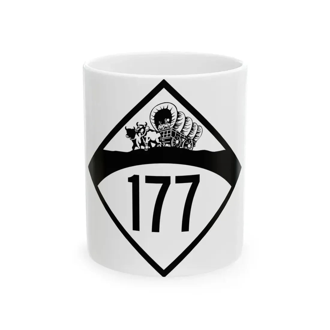 N-177 1950 (Nebraska) (Road Sign) White Coffee Mug 11oz - Go Mug Yourself