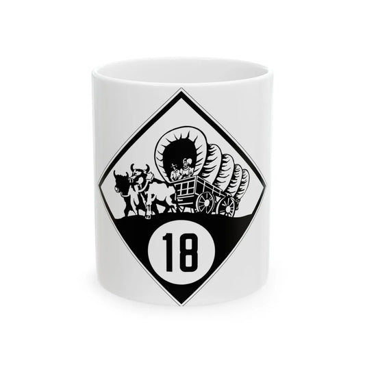 N-18 1926 (Nebraska) (Road Sign) White Coffee Mug 11oz - Go Mug Yourself
