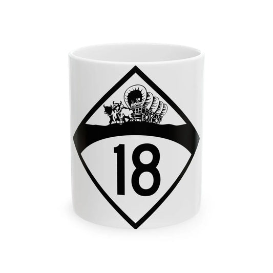 N-18 1950 (Nebraska) (Road Sign) White Coffee Mug 11oz - Go Mug Yourself