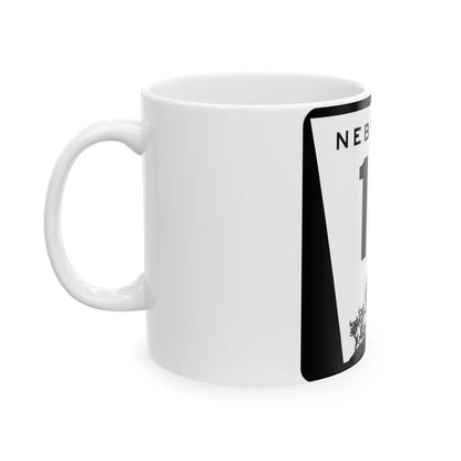 N-18 (Nebraska) (Road Sign) White Coffee Mug - Go Mug Yourself