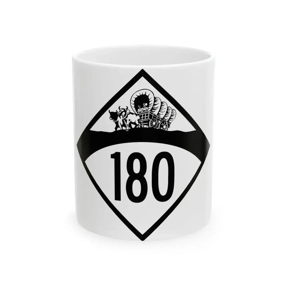 N-180 1950 (Nebraska) (Road Sign) White Coffee Mug 11oz - Go Mug Yourself
