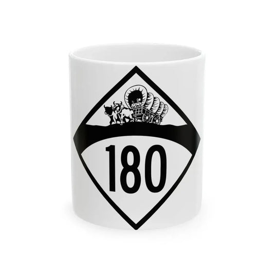 N-180 1950 (Nebraska) (Road Sign) White Coffee Mug 11oz - Go Mug Yourself