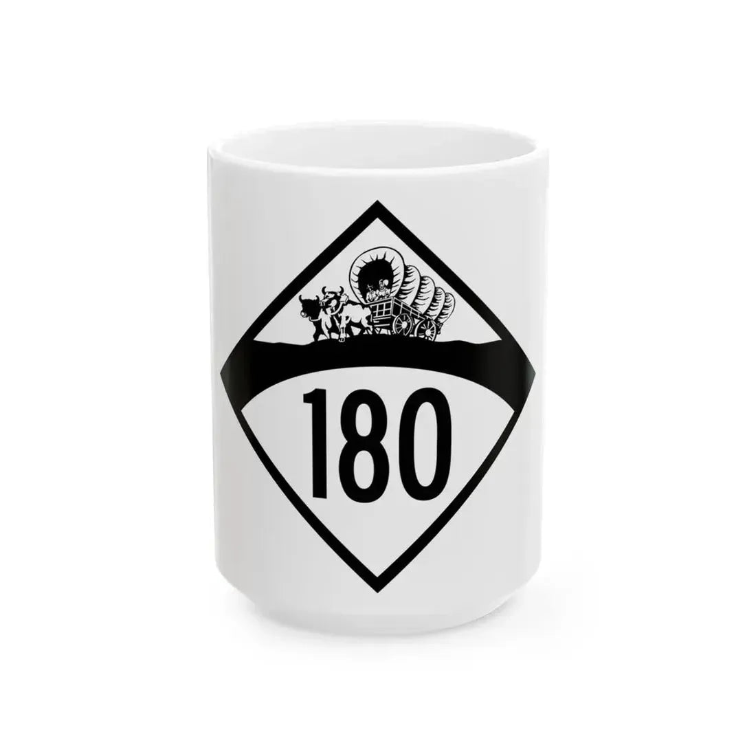 N-180 1950 (Nebraska) (Road Sign) White Coffee Mug 15oz - Go Mug Yourself