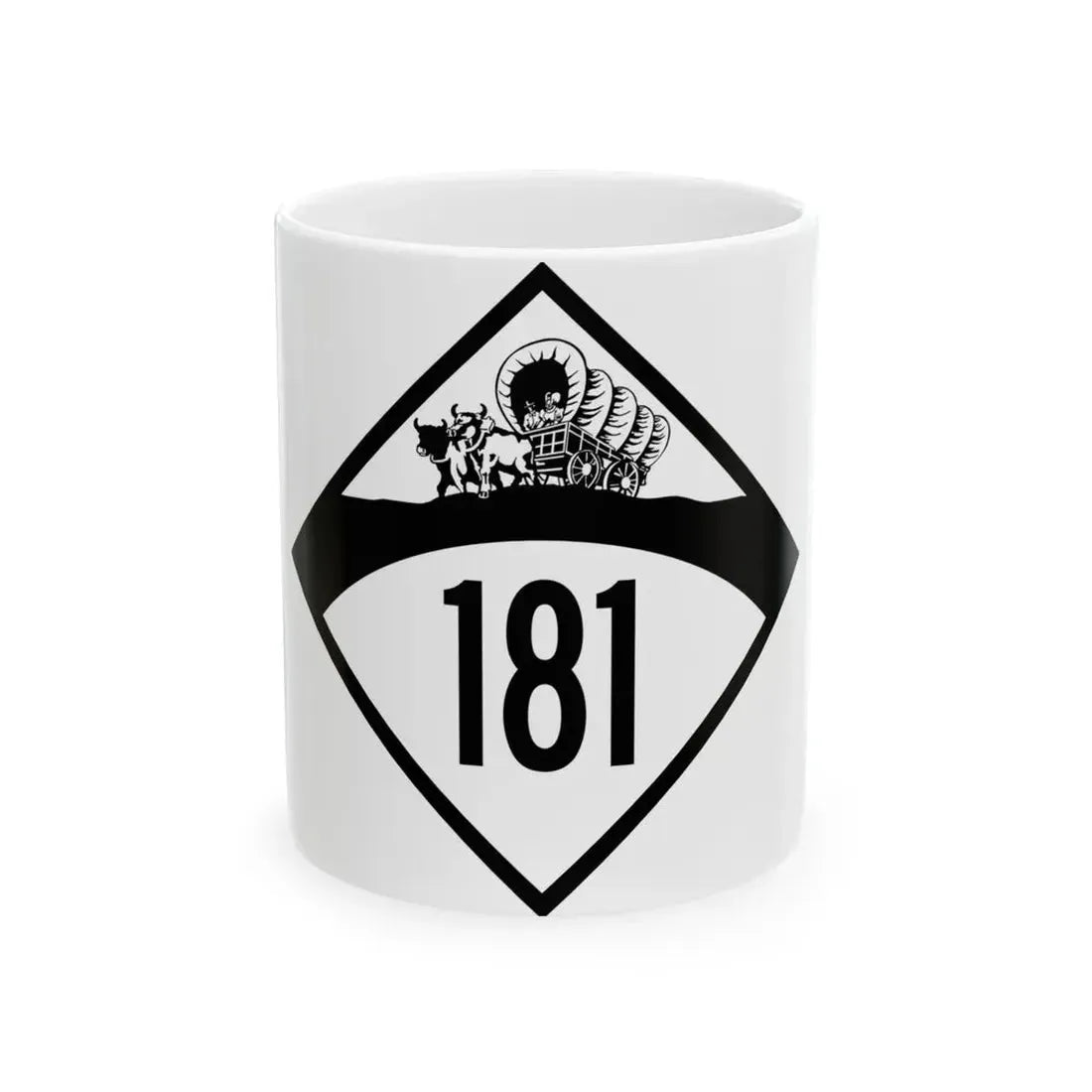 N-181 1950 (Nebraska) (Road Sign) White Coffee Mug 11oz - Go Mug Yourself
