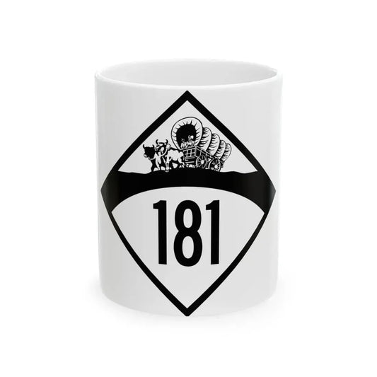 N-181 1950 (Nebraska) (Road Sign) White Coffee Mug 11oz - Go Mug Yourself