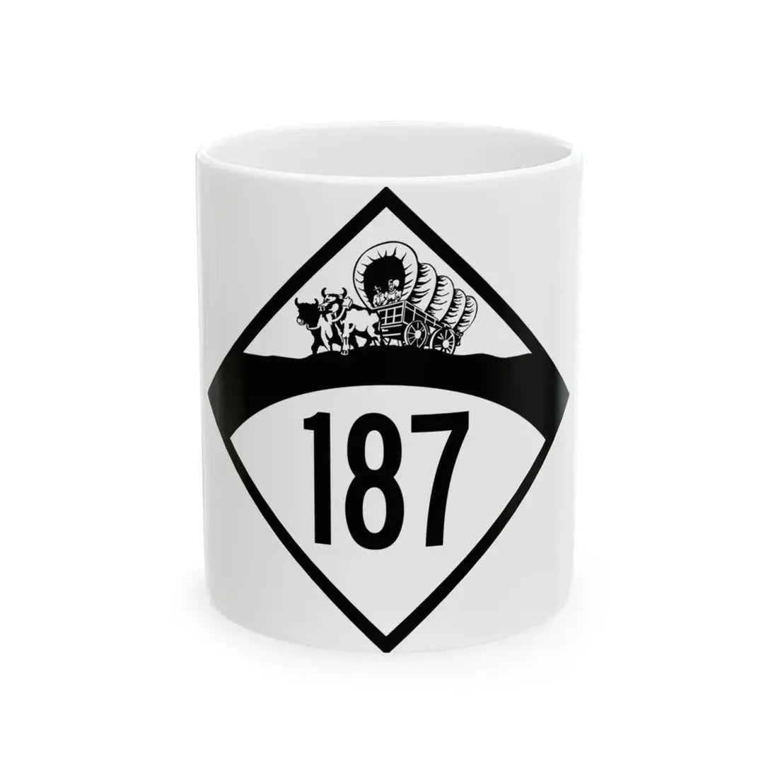 N-187 1950 (Nebraska) (Road Sign) White Coffee Mug 11oz - Go Mug Yourself