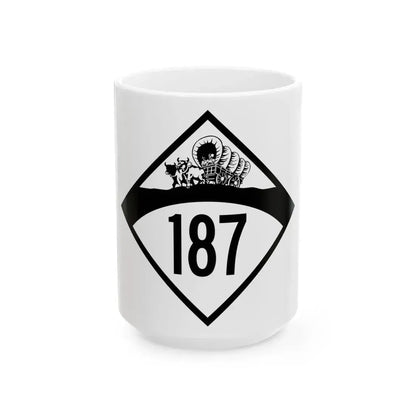N-187 1950 (Nebraska) (Road Sign) White Coffee Mug 15oz - Go Mug Yourself