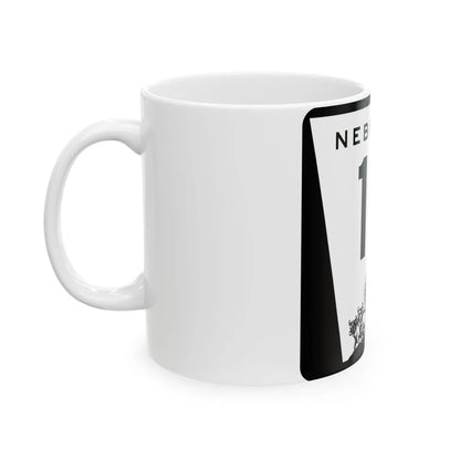 N-19 (Nebraska) (Road Sign) White Coffee Mug - Go Mug Yourself