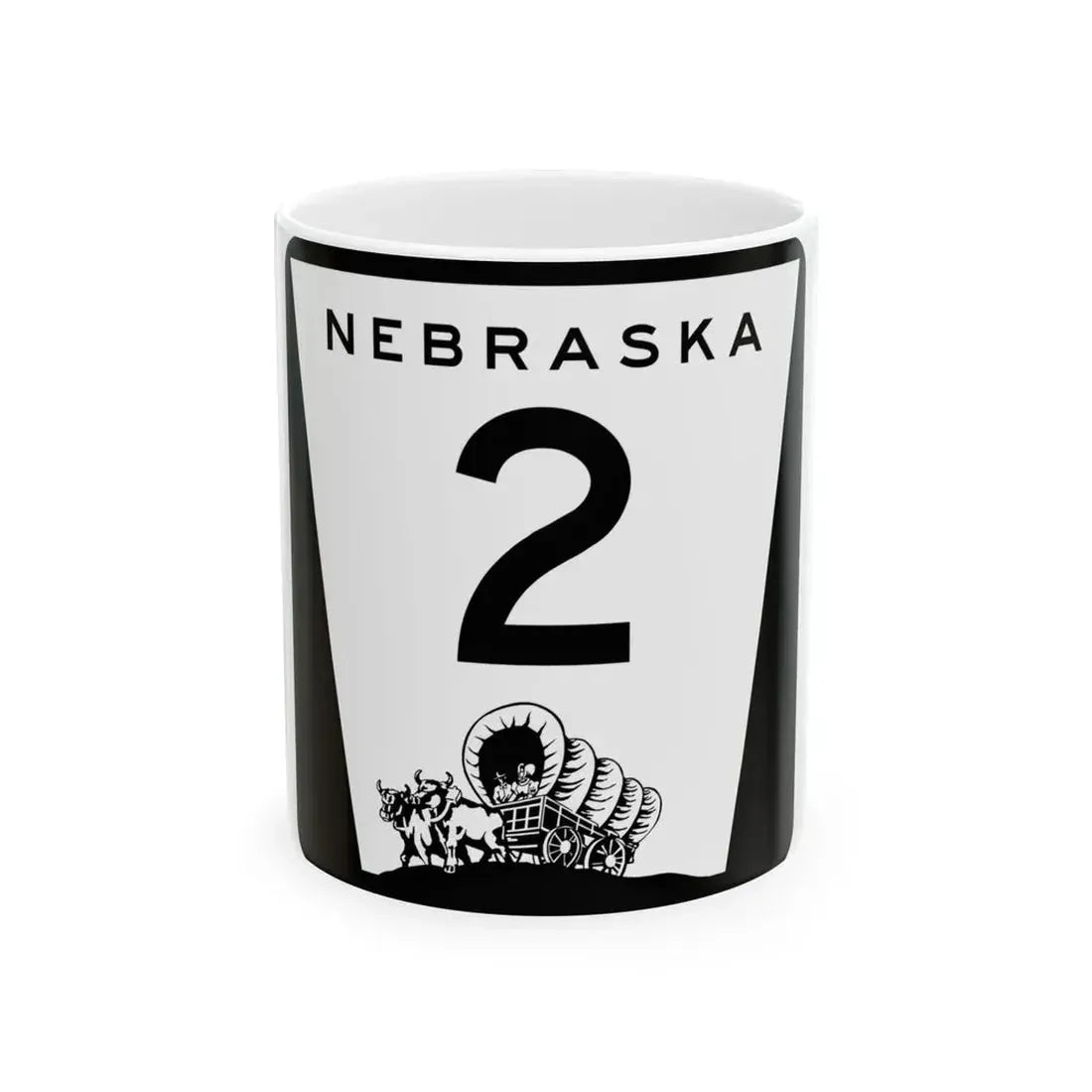 N-2 (Nebraska) (Road Sign) White Coffee Mug 11oz - Go Mug Yourself