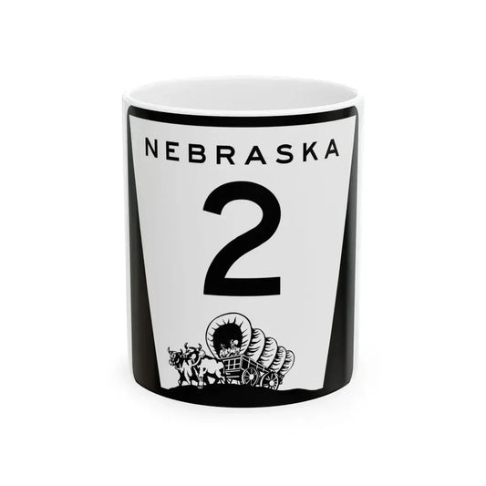 N-2 (Nebraska) (Road Sign) White Coffee Mug 11oz - Go Mug Yourself