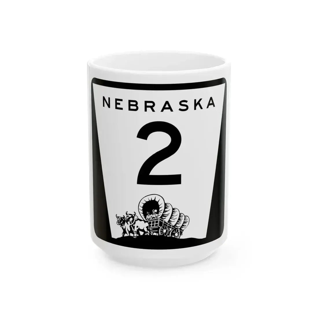 N-2 (Nebraska) (Road Sign) White Coffee Mug 15oz - Go Mug Yourself