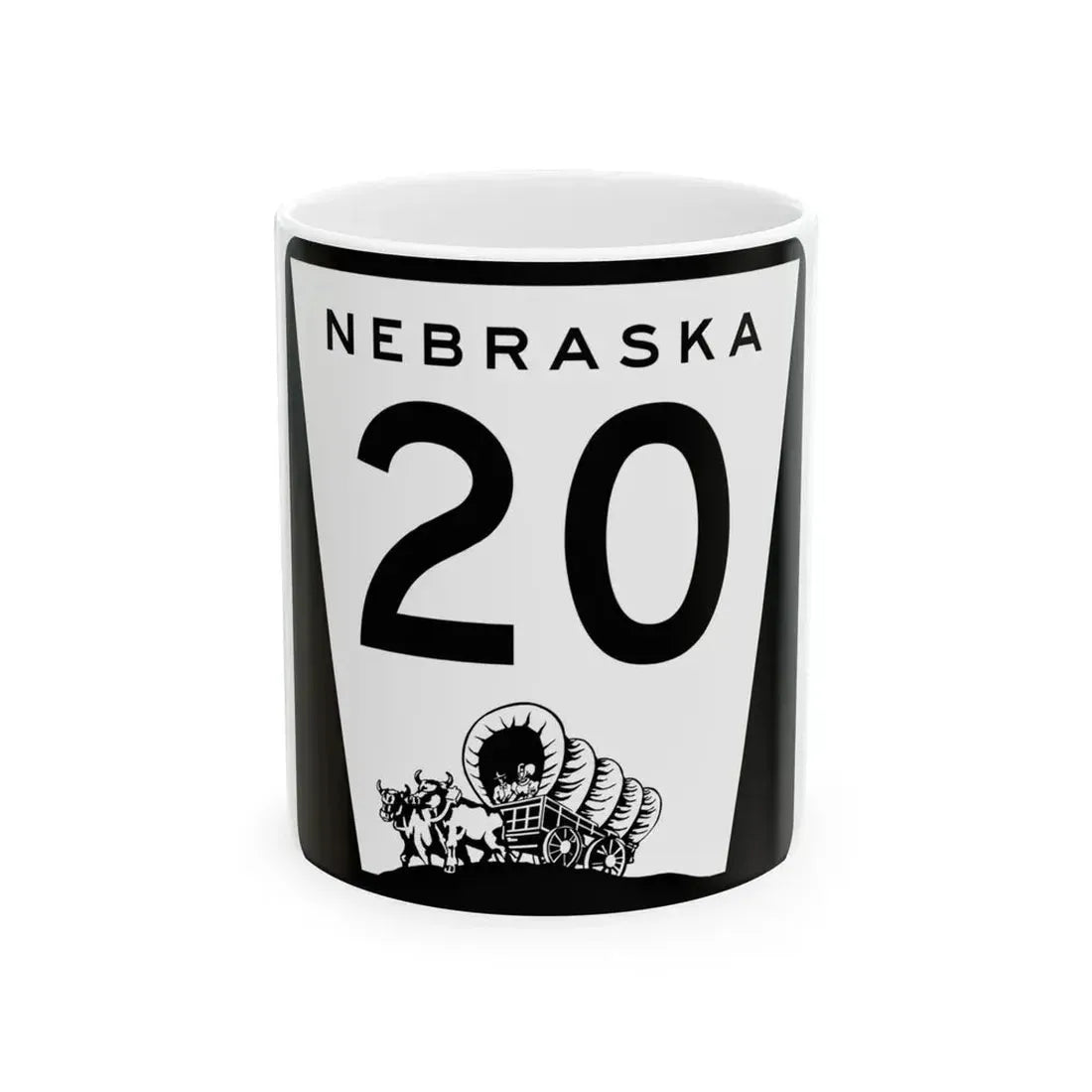 N-20 (Nebraska) (Road Sign) White Coffee Mug 11oz - Go Mug Yourself