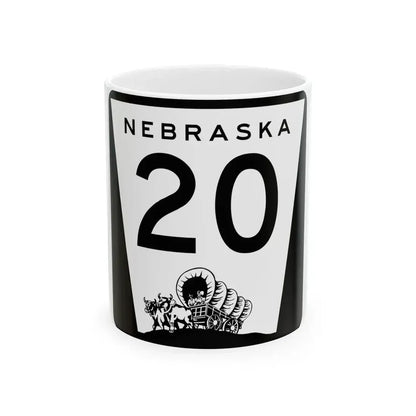 N-20 (Nebraska) (Road Sign) White Coffee Mug 11oz - Go Mug Yourself
