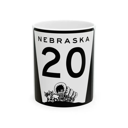 N-20 (Nebraska) (Road Sign) White Coffee Mug 11oz - Go Mug Yourself