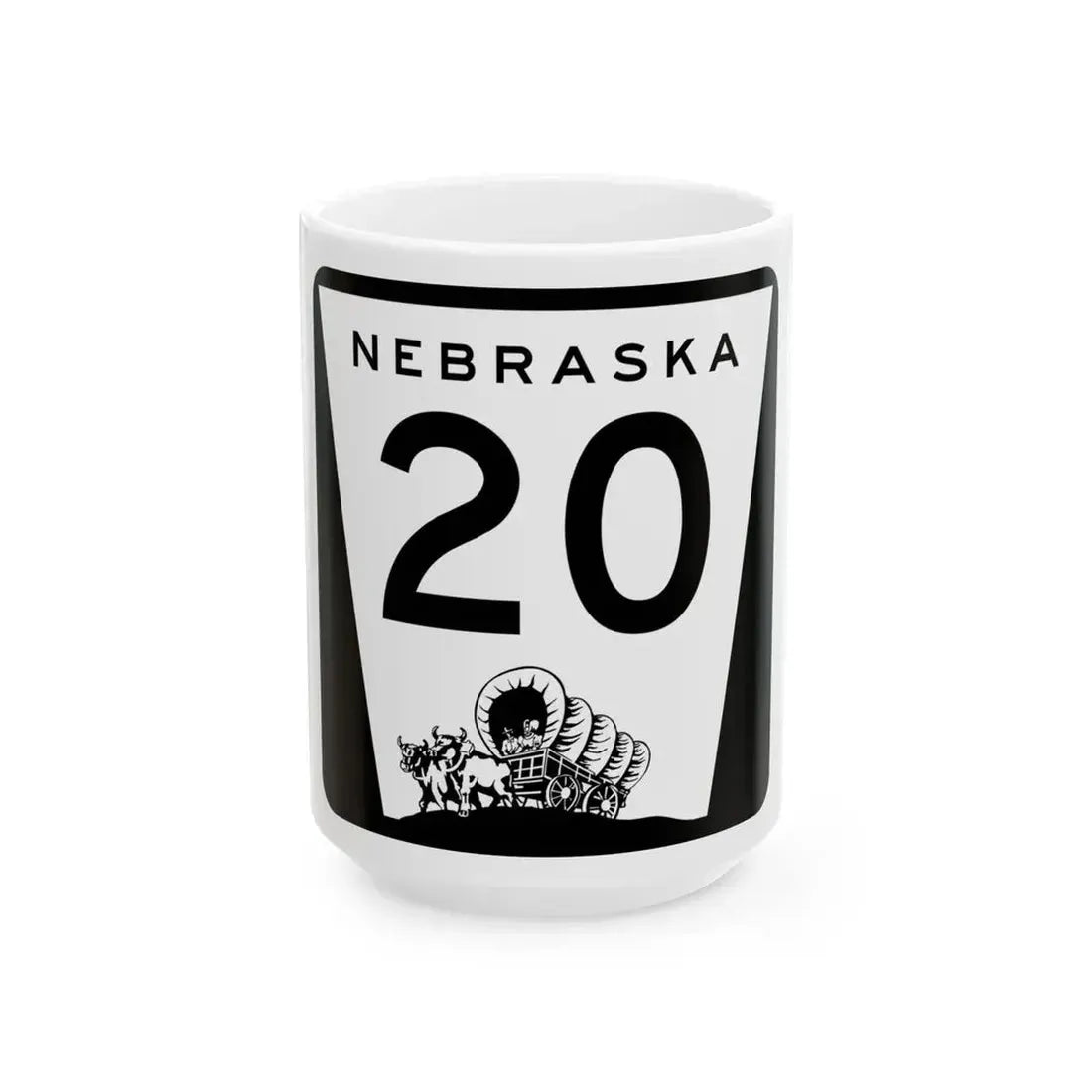 N-20 (Nebraska) (Road Sign) White Coffee Mug 15oz - Go Mug Yourself