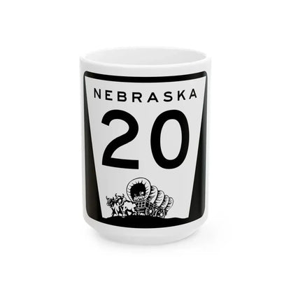 N-20 (Nebraska) (Road Sign) White Coffee Mug 15oz - Go Mug Yourself