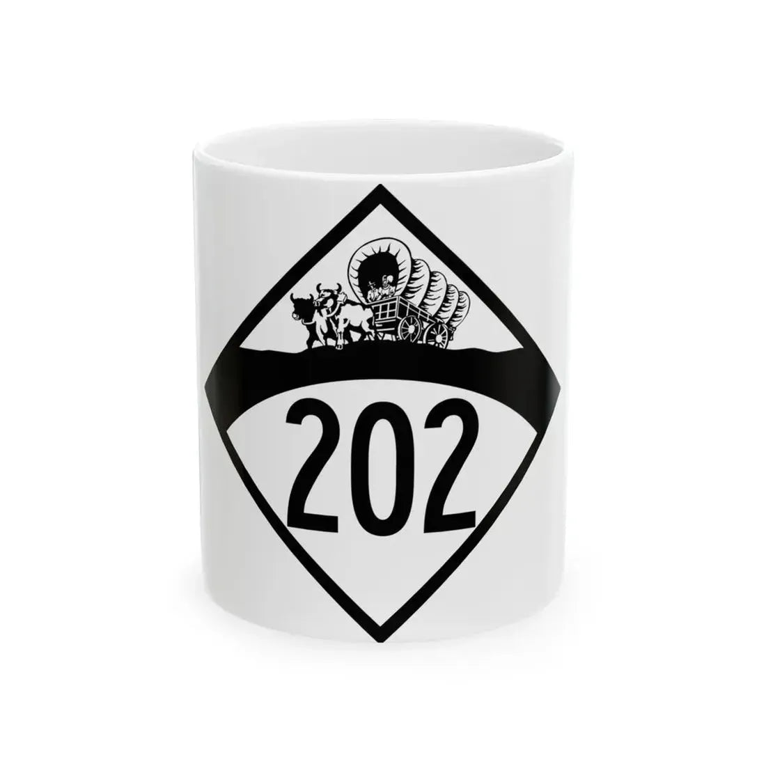 N-202 1950 (Nebraska) (Road Sign) White Coffee Mug 11oz - Go Mug Yourself