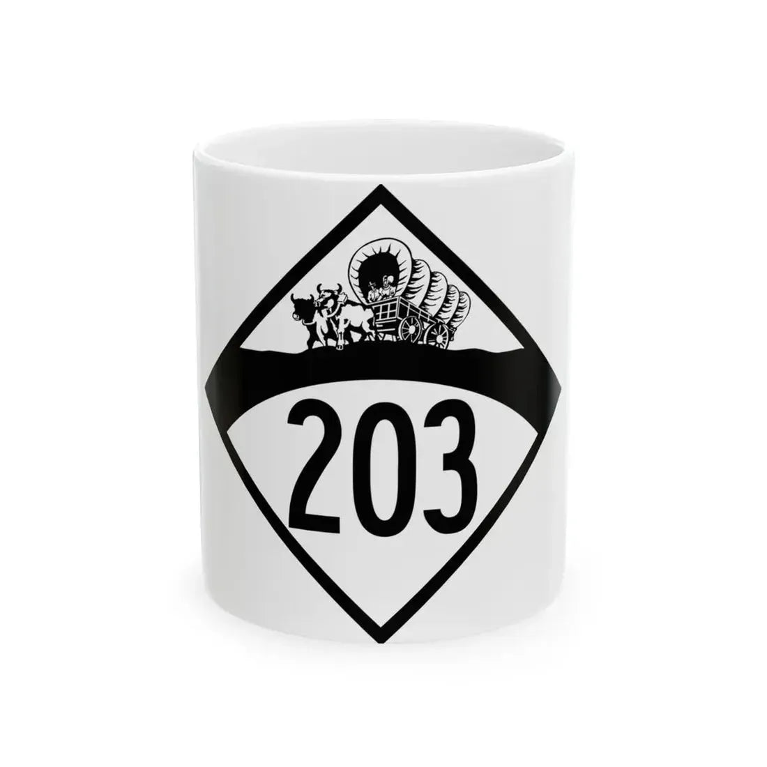 N-203 1950 (Nebraska) (Road Sign) White Coffee Mug 11oz - Go Mug Yourself