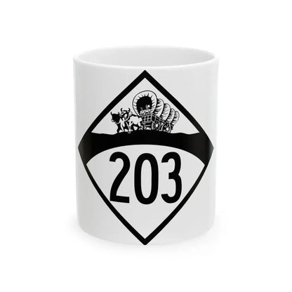 N-203 1950 (Nebraska) (Road Sign) White Coffee Mug 11oz - Go Mug Yourself