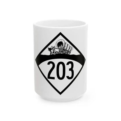 N-203 1950 (Nebraska) (Road Sign) White Coffee Mug 15oz - Go Mug Yourself