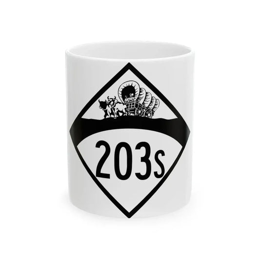 N-203S 1950 (Nebraska) (Road Sign) White Coffee Mug 11oz - Go Mug Yourself