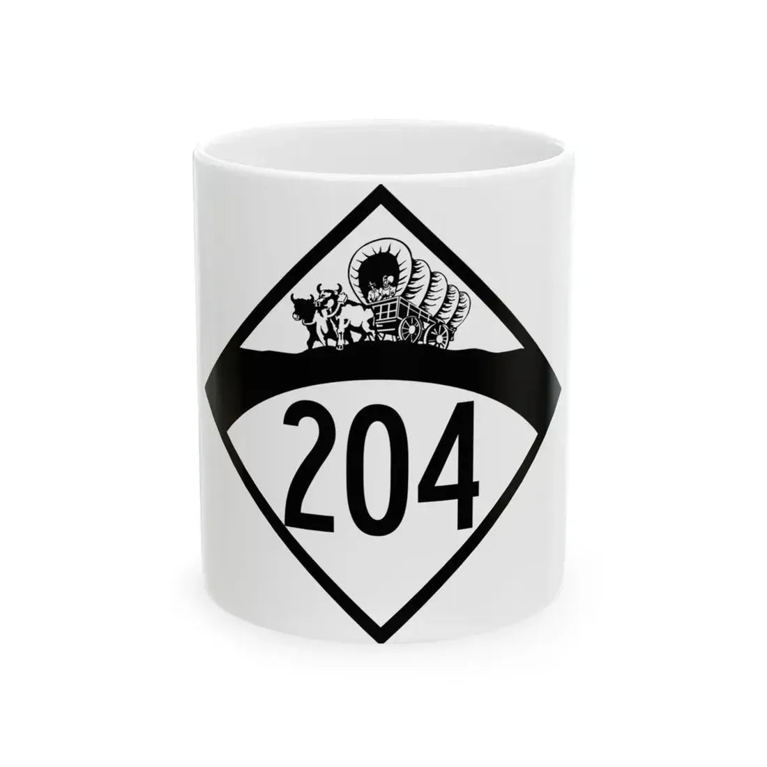 N-204 1950 (Nebraska) (Road Sign) White Coffee Mug 11oz - Go Mug Yourself