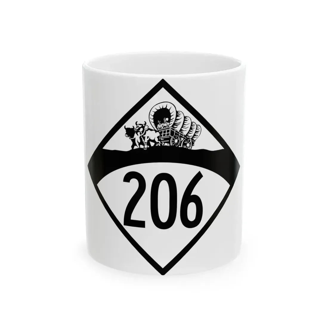 N-206 1950 (Nebraska) (Road Sign) White Coffee Mug 11oz - Go Mug Yourself