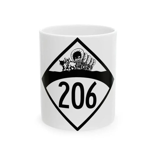 N-206 1950 (Nebraska) (Road Sign) White Coffee Mug 11oz - Go Mug Yourself