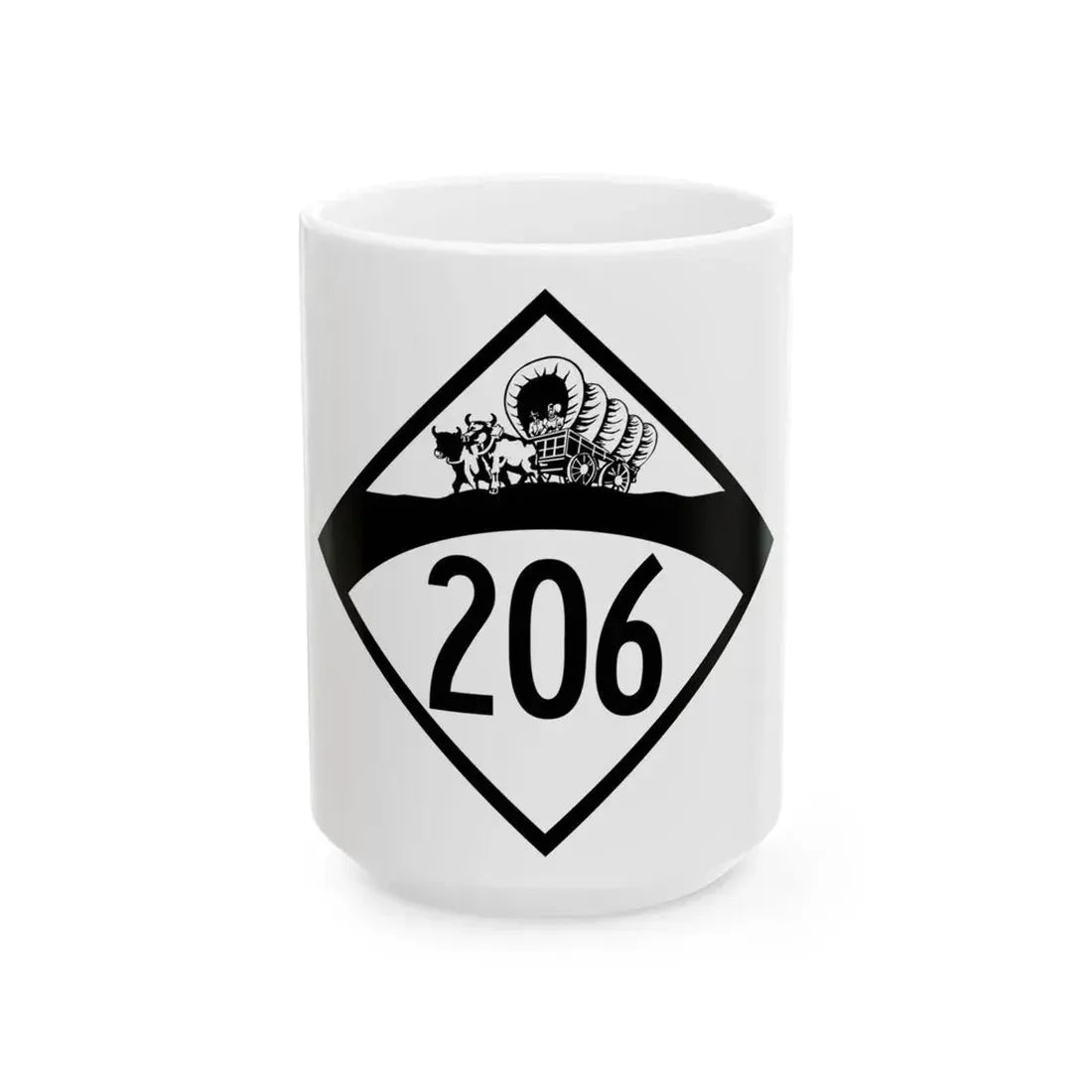 N-206 1950 (Nebraska) (Road Sign) White Coffee Mug 15oz - Go Mug Yourself