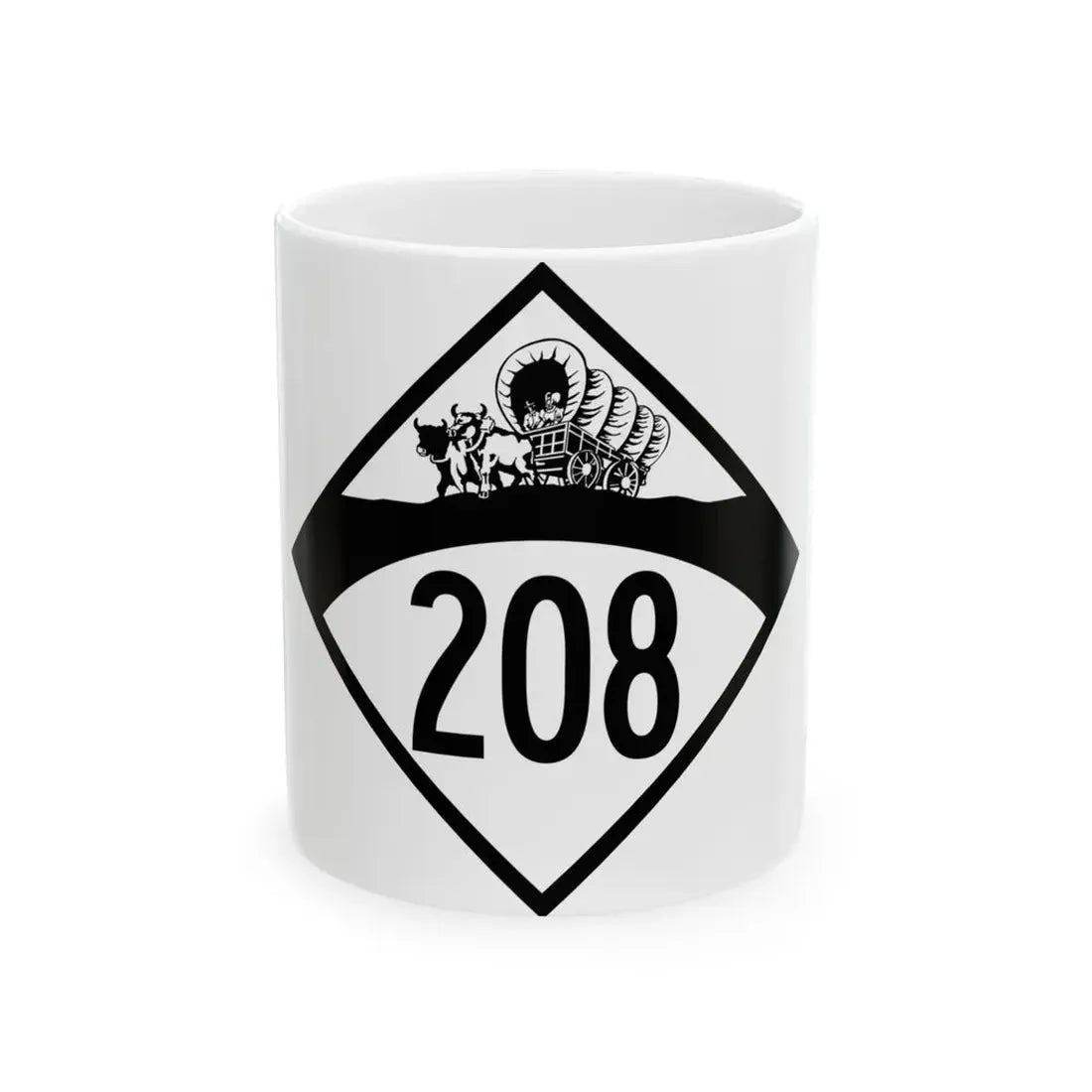 N-208 1950 (Nebraska) (Road Sign) White Coffee Mug 11oz - Go Mug Yourself