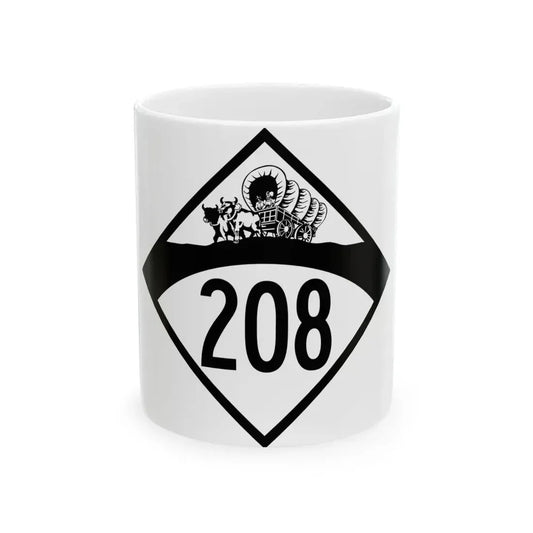 N-208 1950 (Nebraska) (Road Sign) White Coffee Mug 11oz - Go Mug Yourself