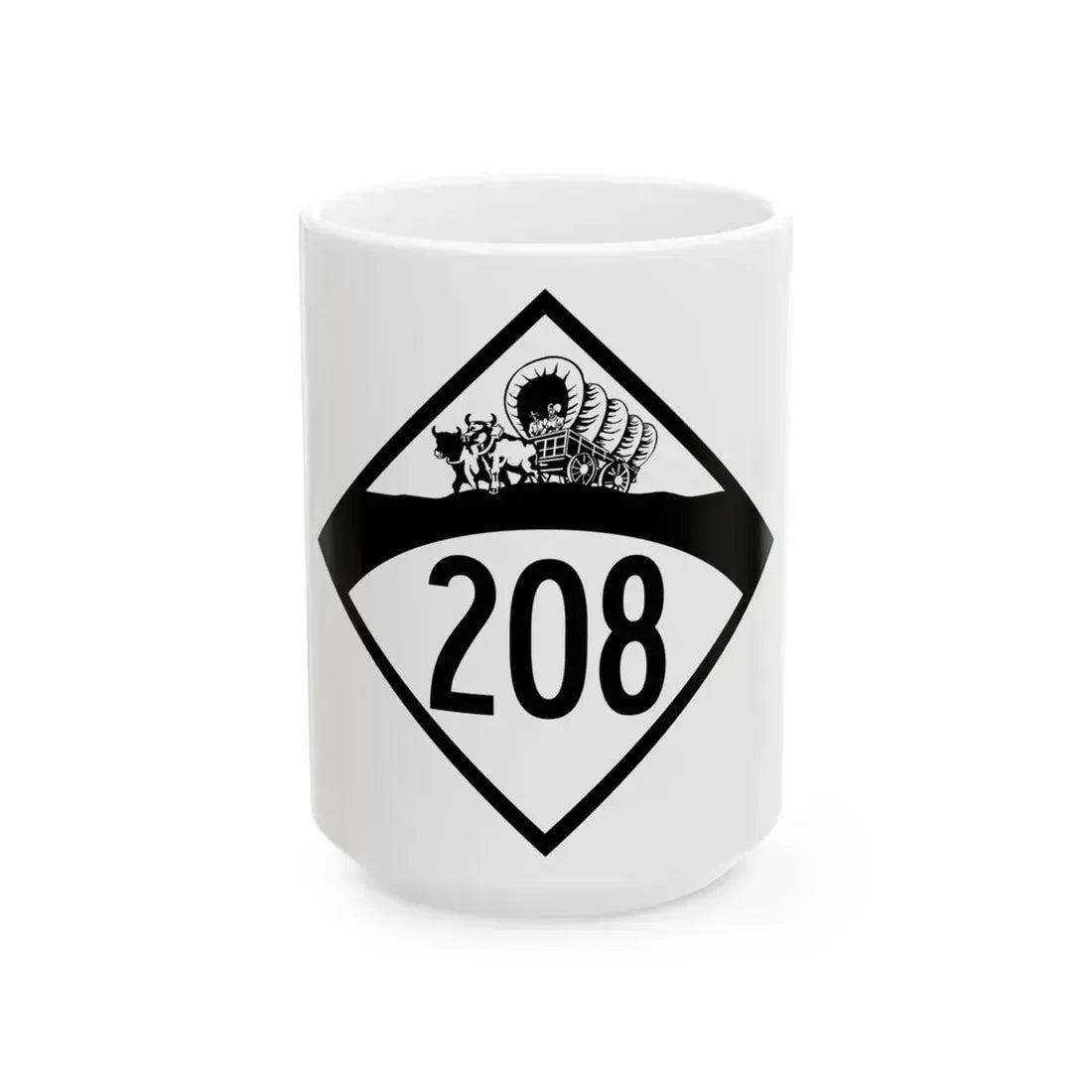 N-208 1950 (Nebraska) (Road Sign) White Coffee Mug 15oz - Go Mug Yourself