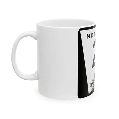 N-21 (Nebraska) (Road Sign) White Coffee Mug - Go Mug Yourself