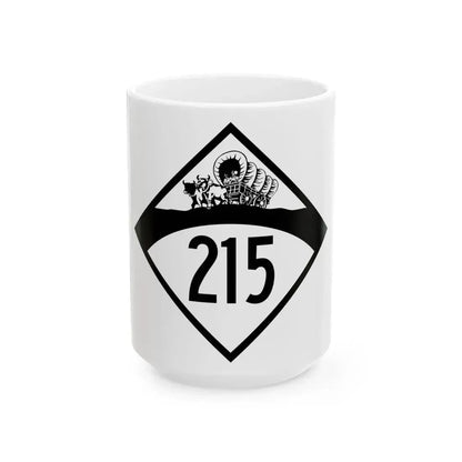 N-215 1950 (Nebraska) (Road Sign) White Coffee Mug 15oz - Go Mug Yourself