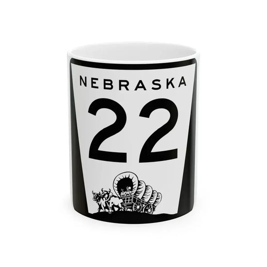 N-22 (Nebraska) (Road Sign) White Coffee Mug 11oz - Go Mug Yourself