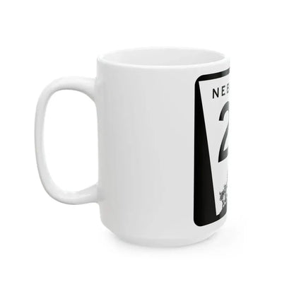 N-22 (Nebraska) (Road Sign) White Coffee Mug - Go Mug Yourself