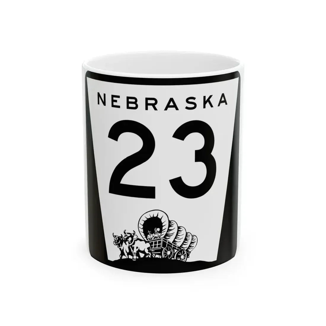N-23 (Nebraska) (Road Sign) White Coffee Mug 11oz - Go Mug Yourself