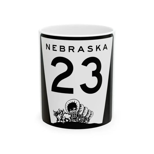 N-23 (Nebraska) (Road Sign) White Coffee Mug 11oz - Go Mug Yourself