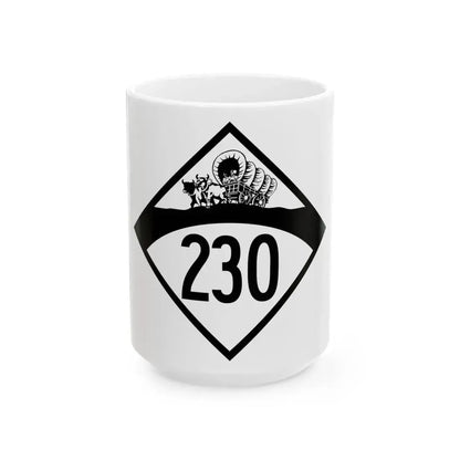 N-230 1950 (Nebraska) (Road Sign) White Coffee Mug 15oz - Go Mug Yourself